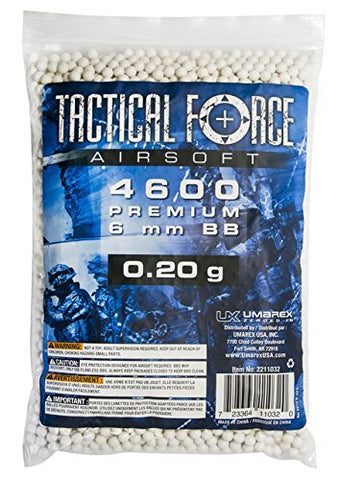 Tactical Force 0.20g 4600 ct Bag, White - Airsoft Nation
