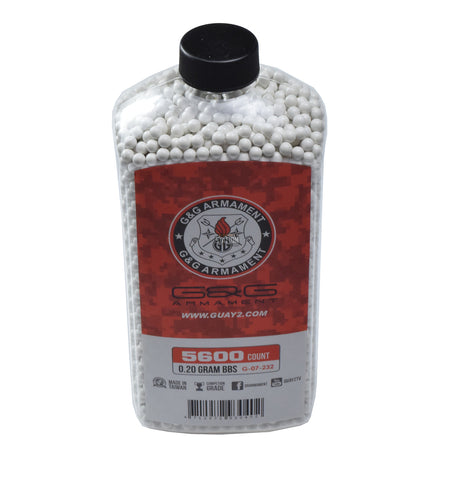 G&G Perfect BBs, 0.20g, 5600 ct. Bottle, White - Airsoft Nation
