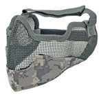 3G Steel Mesh Half Face Mask, Deluxe Version w/ Ear Protection, ACU