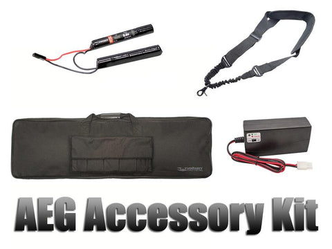 AEG Accessory Kit with Rifle Case, Sling, 9.6v Battery, and Smart Charger