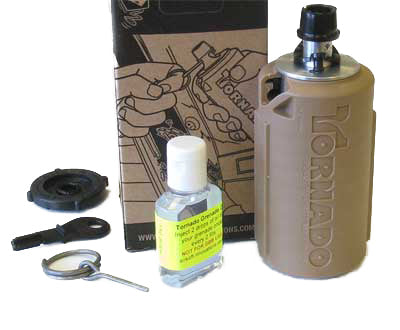 AI Tornado Grenade, Gas Powered Airsoft Grenade by Airsoft Innovations, FDE