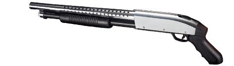 Airsoft Chrome Pistol Grip Spring Shotgun