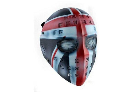 Airsoft Full Face Mask British Flag Hockey Killer Mask Steel Stamped Eyes