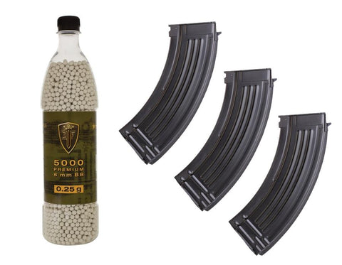 AK High Cap Mags & 0.25g BBs Combo Package
