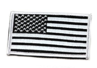 American Flag Velcro Patch, Black/Silver