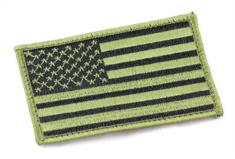 American Flag Velcro Patch, OD Green