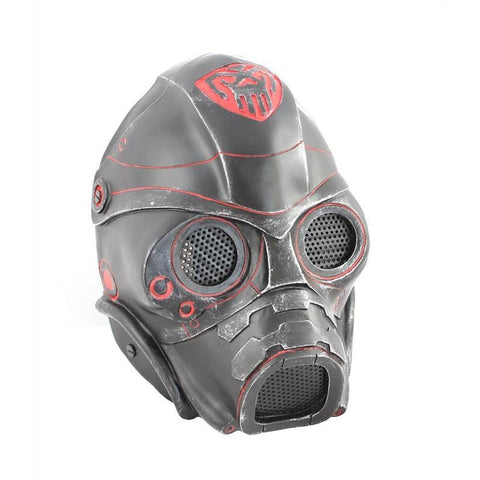 Army of Two FMA "Spectre 1.0" Airsoft Face Mask, Stamped Steel Mesh, Black/Red