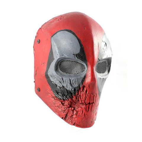 Army of Two Red and Black Skull Airsoft Mask, Stamped Steel Mesh, Red/Black