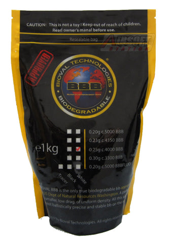 Bioval 0.25g Biodegradable Airsoft BBs, 4000 Ct