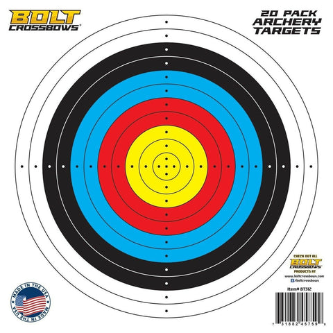 BOLT Crossbows 11" Paper Targets, 20 Pack