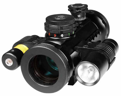 BSA Optics Illuminated Red/Green/Blue Dot Sight, Laser & Flashlight, Weaver Mount