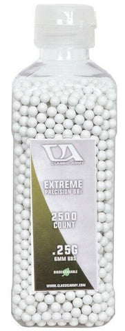 Classic Army 0.25g Extreme Precision Premium Biodegradable Airsoft BBs, 2500ct Bottle