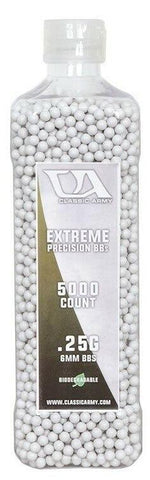 Classic Army 0.25g Extreme Precision Premium Biodegradable Airsoft BBs, 5000ct Bottle