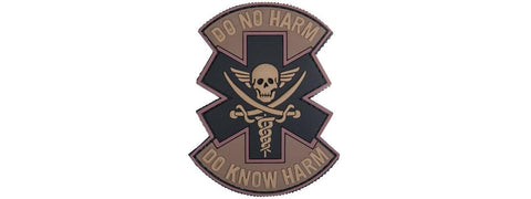 "DO NOT HARM" PVC Patch, Tan & Black