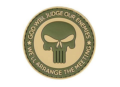 "God Will Judge Our Enemies" PVC Patch, Tan & OD Green