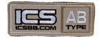 ICS Tan Blood Type Patch 1.5"x4" - Type AB