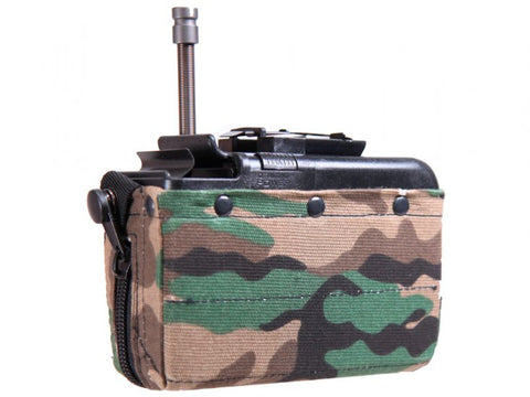 Knight's Armament Airsoft Stoner LMG 1200rd Electric Box Magazine - Woodland Camo