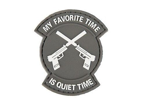 "My Favorite Time Is Quiet Time" PVC Patch, Gray