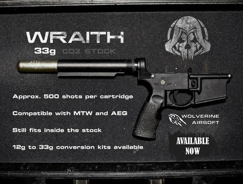 Wolverine WRAITH 33g Co2 M4 Stock w/ Storm InBuffer Regulator