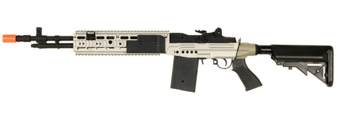 CYMA M14 EBR RIS Crane Stock Full Metal Silver Airsoft Rifle