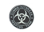 Zombie Outbreak PVC Patch, White & Black