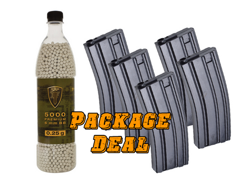 Elite Force M4 Mid Cap Mags & 0.25g BBs Combo Package - Airsoft Nation