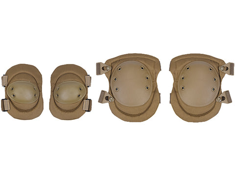 Lancer Tactical Nylon Elbow & Knee Pads, Tan - Airsoft Nation