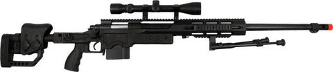 WELL Airsoft Spring EBR Sniper Rifle with Folding Stock, Scope, Bipod, & Quad RIS - Airsoft Nation