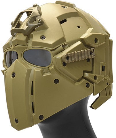 WoSport Tactical Helmet w/ NVG Shroud & Transfer Base, Tan - Airsoft Nation