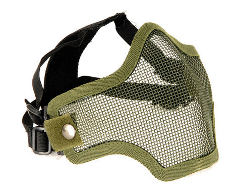 2G Steel Mesh Half Face Mask for Airsoft, OD Green - Airsoft Nation
