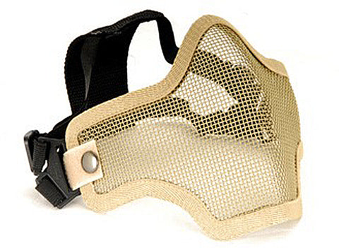 2G Steel Mesh Half Face Mask for Airsoft, Tan - Airsoft Nation