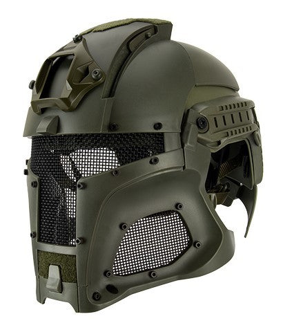 Interstellar Battle Trooper Full Face Airsoft Helmet, OD Green - Airsoft Nation