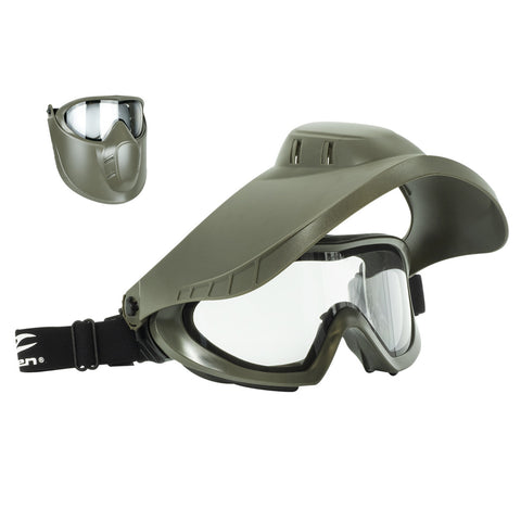 Valken VSM Thermal Goggles w/ Face Shield, OD Green, Clear Lens - Airsoft Nation
