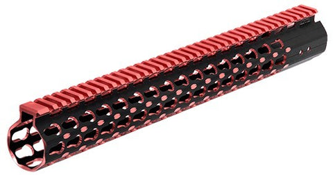 UTG PRO Keymod AR15 15" Super Slim Rail, Black & Red 2-Tone - Airsoft Nation