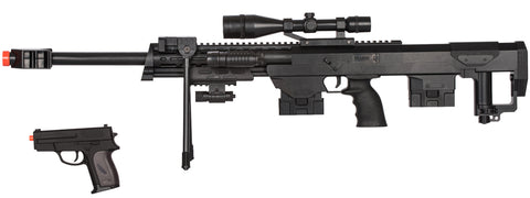 P1050 Spring Rifle w/Flashlight Laser & P211 Spring Pistol Combo - Airsoft Nation