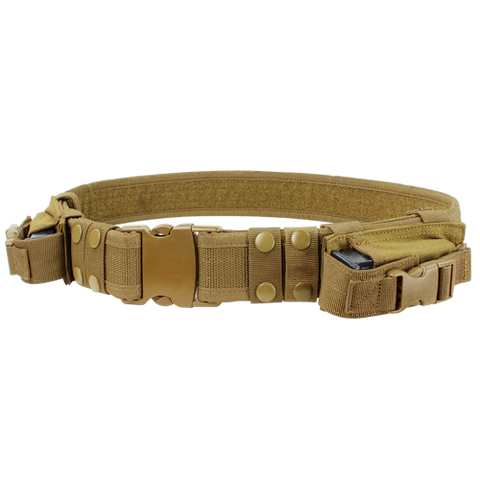 Condor Tactical Belt with Dual Pistol Mag Pouches, Coyote - Airsoft Nation