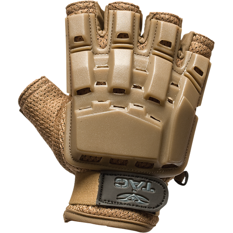 V-Tac Half Finger Armored Gloves, Tan - Airsoft Nation