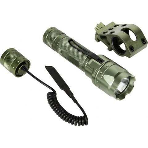 AIM Sports 180 Lumens Flashlight Kit w/ Offset Mount and Pressure Switch, Green - Airsoft Nation