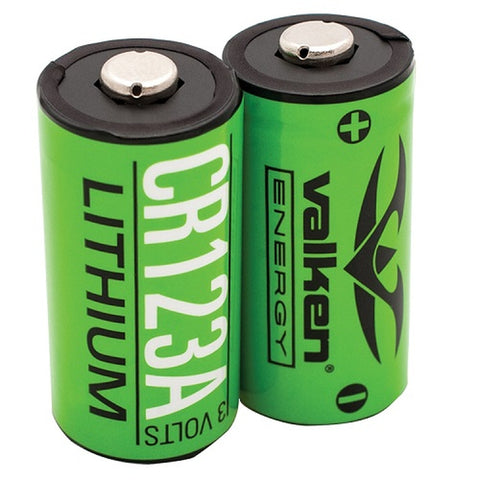CR123A 3V Lithium Batteries by Valken Energy, 2-pack - Airsoft Nation