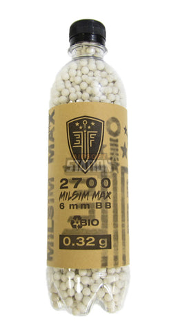 Elite Force Milsim Max Biodegradable Airsoft BBs, 0.32g, 2700 Rounds, White - Airsoft Nation