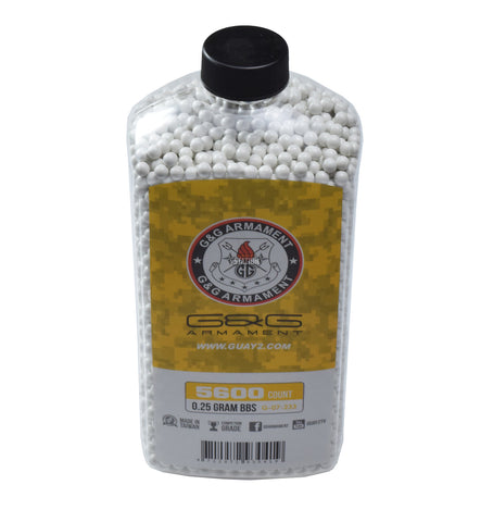 G&G Perfect BBs, 0.25g, 5600 ct. Bottle, White - Airsoft Nation
