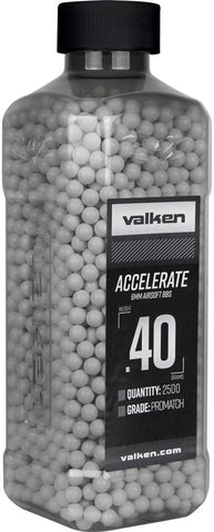 Valken Accelerate 0.40g BBs, 2500 CT., White - Airsoft Nation