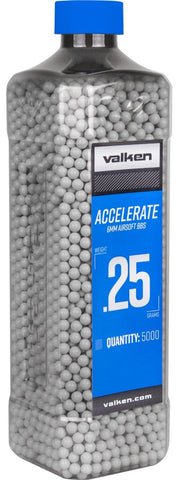 Valken Accelerate 0.25g BBs, 5000 CT., White - Airsoft Nation
