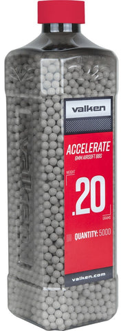 Valken Accelerate 0.20g BBs, 5000 Ct., White - Airsoft Nation