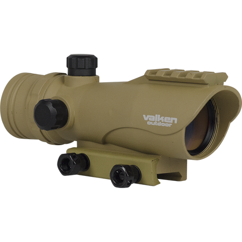 Valken Tactical 30mm Illuminated Red Dot Optic, Tan - Airsoft Nation