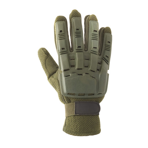 V-Tac Full Finger Plastic Back Airsoft Gloves, OD Green - Airsoft Nation