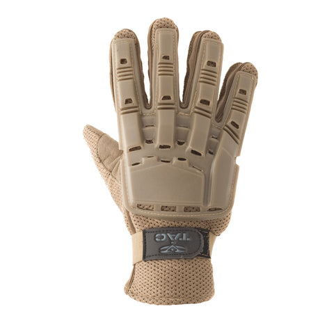 V-Tac Full Finger Plastic Back Airsoft Gloves, Tan - Airsoft Nation