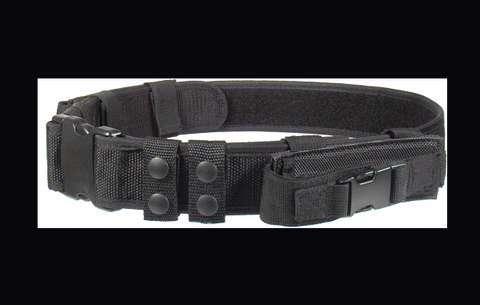 Leapers Heavy Duty Elite Law Enforcement Pistol Belt with Dual Mag Pouches - Black - Airsoft Nation