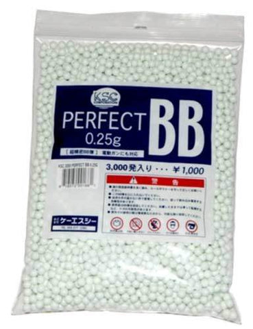 KWA/KSC Perfect 6mm Airsoft BBs, 0.25g, 3000 rds, White - Airsoft Nation