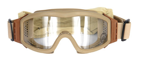 Lancer Tactical Airsoft Safety Goggles, Basic, Desert Tan Frame, Clear Lens - Airsoft Nation